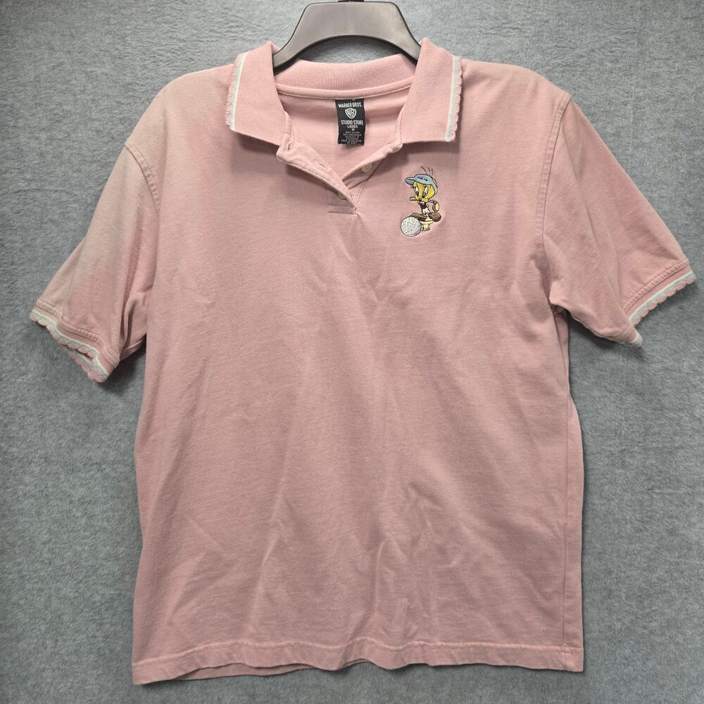 Vintage 1997 Warner Bros Tweety Bird Golfing Polo Tee Size Medium